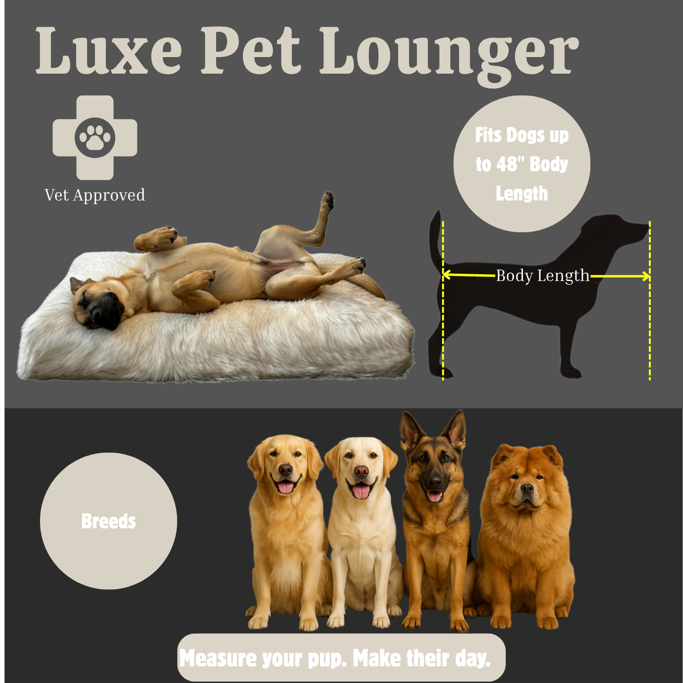 Luxe Pet Lounger Faux Fur