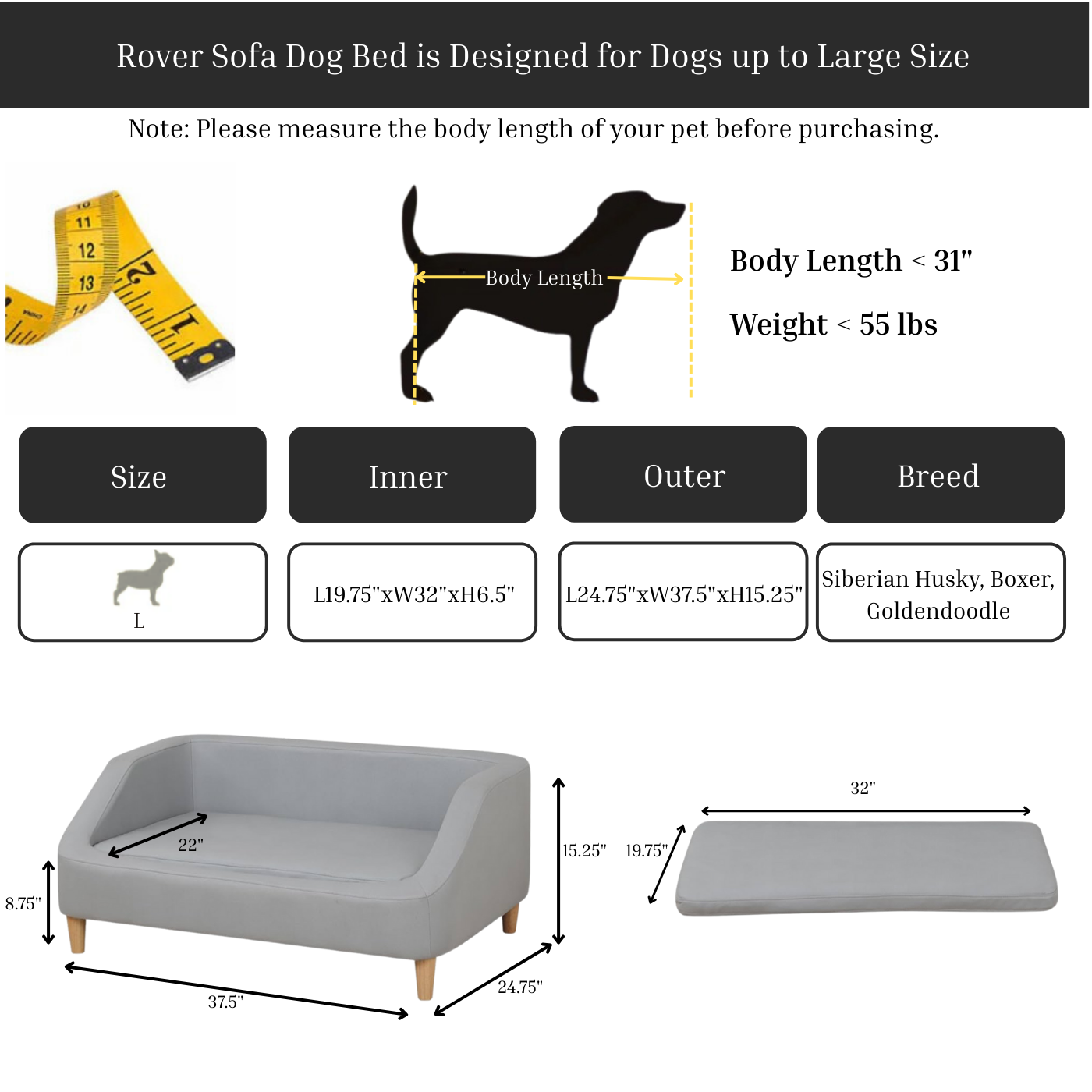 Rover Sofa Dog Bed