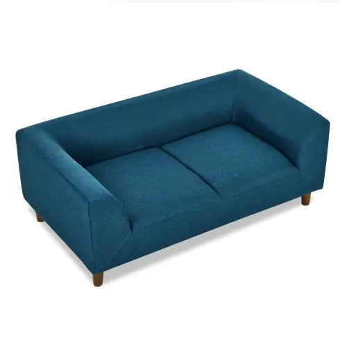 Top angle view of Haute Sofa Dog Bed that is a stylish teal sofa dog bed.