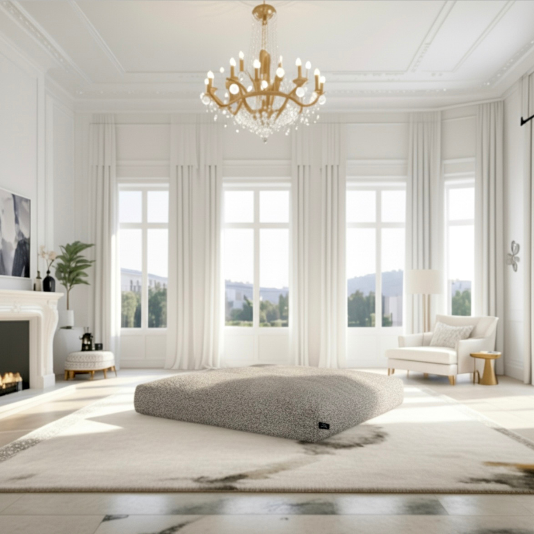 Replacement Cover Luxe Pet Lounger - Grey Bouclé